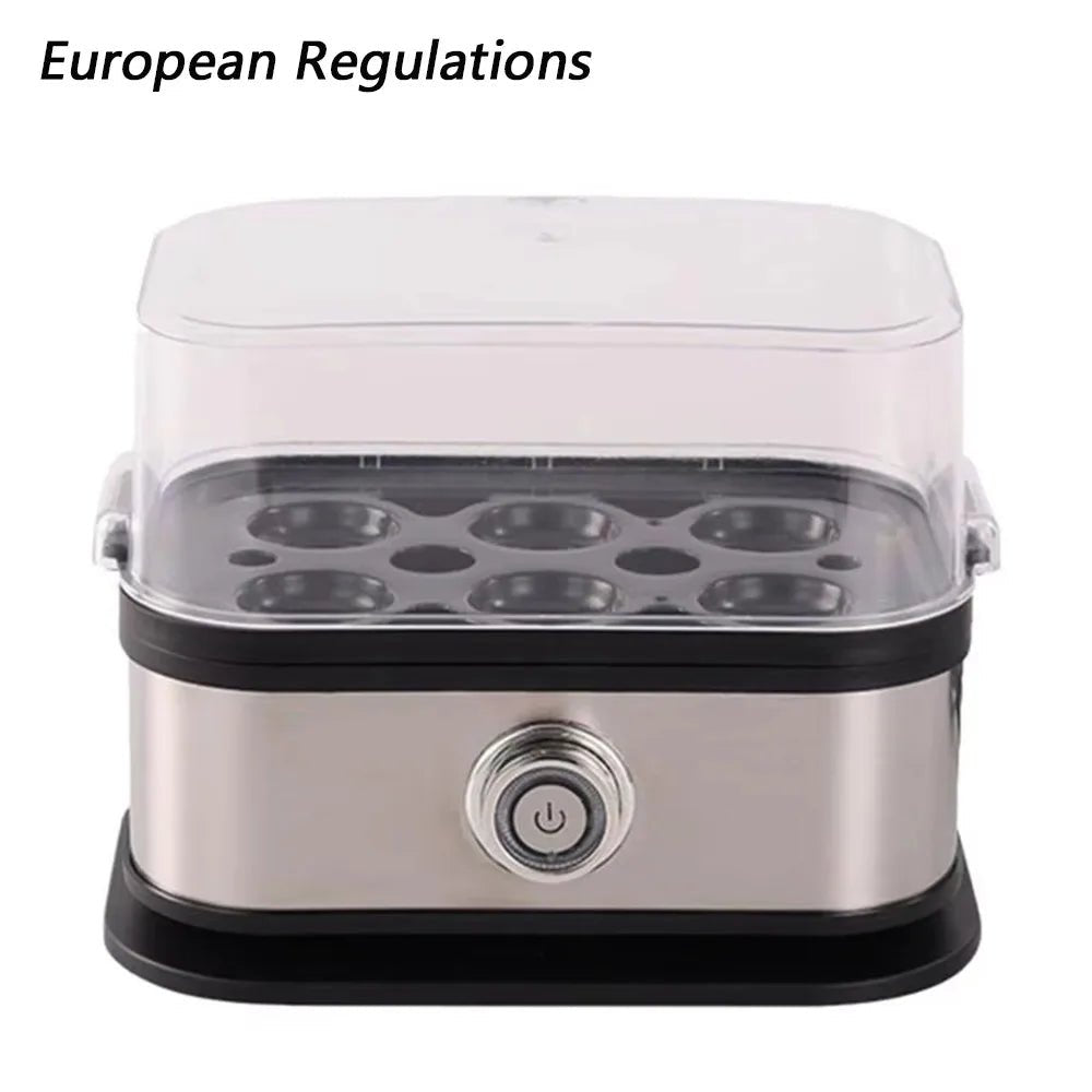 200W Power Eggs Boiler Space Saving Auto Shut-Off Smart Egg Cooker 6 Eggs Capacity Stainless Steel Rapid Egg Cooker - Smoothy Home