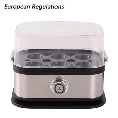 200W Power Eggs Boiler Space Saving Auto Shut-Off Smart Egg Cooker 6 Eggs Capacity Stainless Steel Rapid Egg Cooker - Smoothy Home