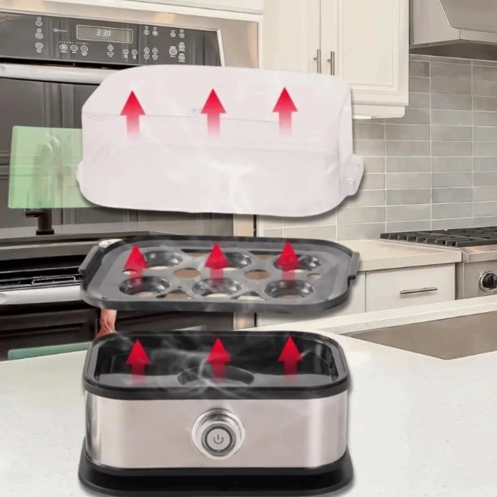 200W Power Eggs Boiler Space Saving Auto Shut-Off Smart Egg Cooker 6 Eggs Capacity Stainless Steel Rapid Egg Cooker - Smoothy Home