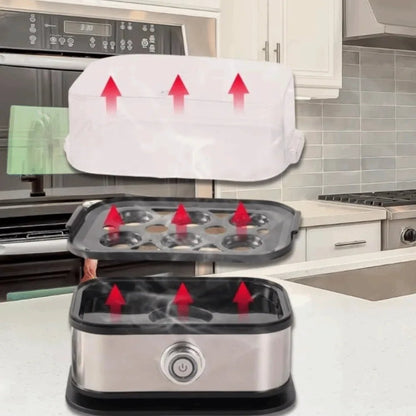 200W Power Eggs Boiler Space Saving Auto Shut-Off Smart Egg Cooker 6 Eggs Capacity Stainless Steel Rapid Egg Cooker - Smoothy Home