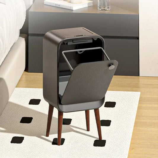 20L High Feet Smart Sensor Trash Can with Lid Two-way Light Luxury Trash Bin Home Large Kitchen Wastebask Bathroom Paper Basket - Smoothy Home
