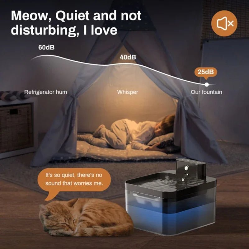 2.2L Wireless Automatic Cat Water Fountain Infrared Sensor Smart Pet Drinkier Fountain 2600mAh Pet Water Dispenser For Dog Cat - Smoothy Home