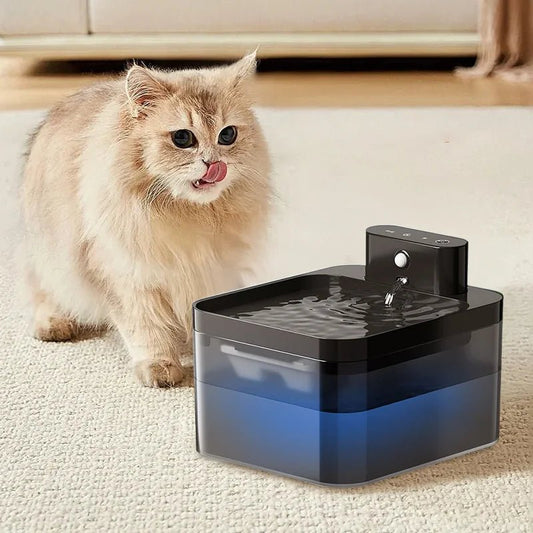2.2L Wireless Automatic Cat Water Fountain Infrared Sensor Smart Pet Drinkier Fountain 2600mAh Pet Water Dispenser For Dog Cat - Smoothy Home