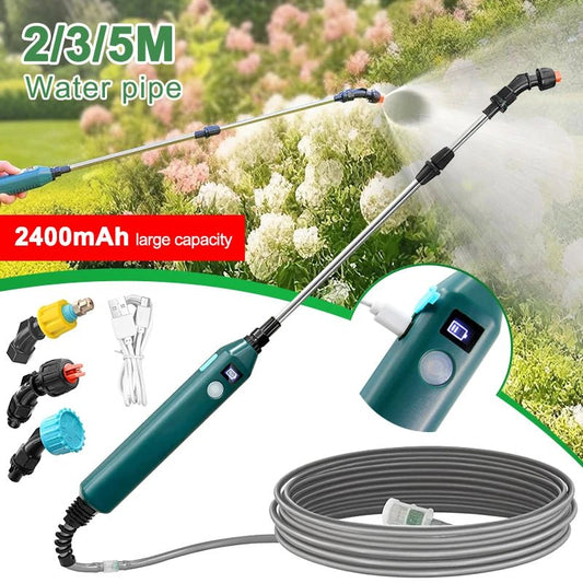 2400mAh Portable Electric Sprayer Wand Irrigation Tool 3 Mist Nozzles Plant High-Pressure Sprinkler Watering Garden Irrigation - Smoothy Home