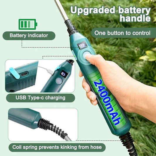 2400mAh Portable Electric Sprayer Wand Irrigation Tool 3 Mist Nozzles Plant High-Pressure Sprinkler Watering Garden Irrigation - Smoothy Home