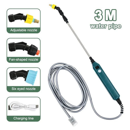 2400mAh Portable Electric Sprayer Wand Irrigation Tool 3 Mist Nozzles Plant High-Pressure Sprinkler Watering Garden Irrigation - Smoothy Home