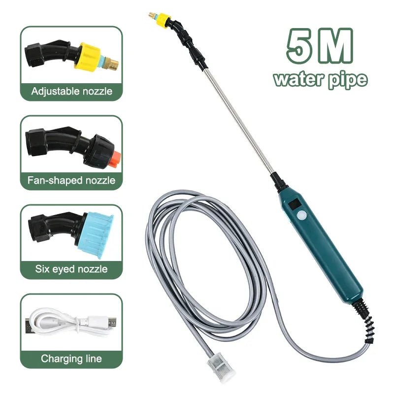 2400mAh Portable Electric Sprayer Wand Irrigation Tool 3 Mist Nozzles Plant High-Pressure Sprinkler Watering Garden Irrigation - Smoothy Home