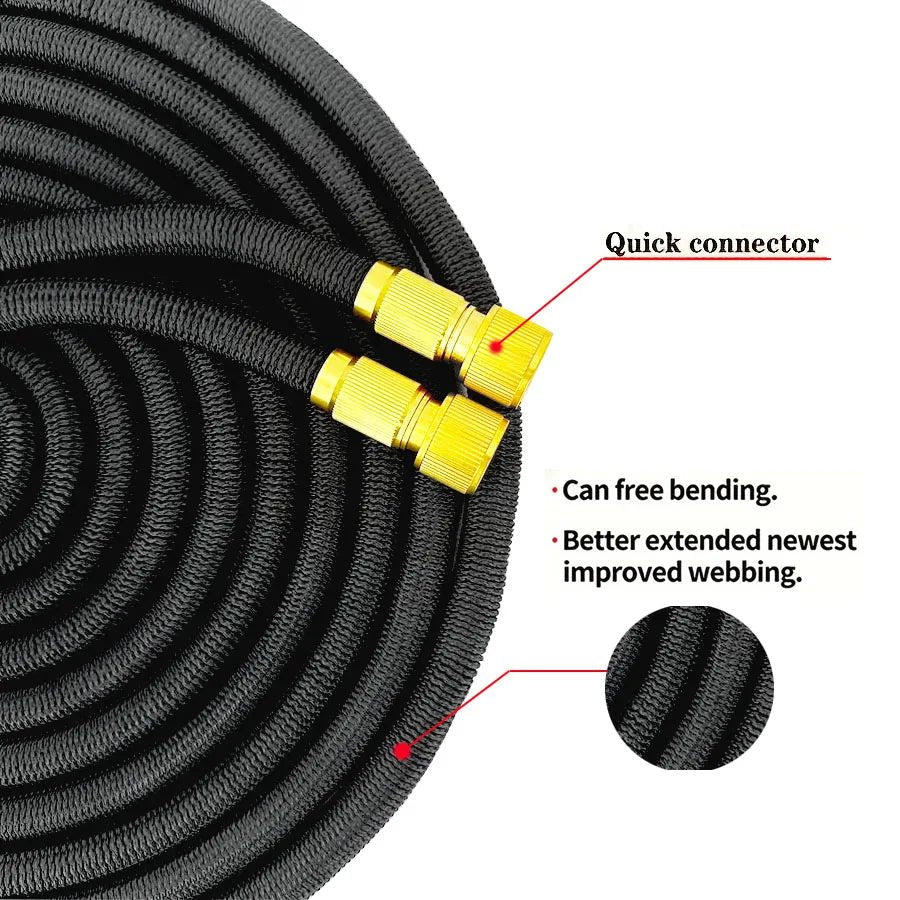 25FT-150FT Garden Hose Expandable Magic Water Pipes Home Garden Daily Watering Tools High-Pressure Car Wash Cleaning Water Gun - Smoothy Home