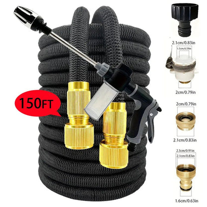 25FT-150FT Garden Hose Expandable Magic Water Pipes Home Garden Daily Watering Tools High-Pressure Car Wash Cleaning Water Gun - Smoothy Home
