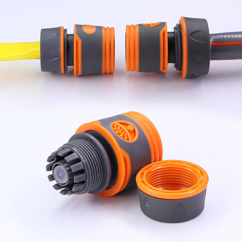 2PCS 1/2" 3/4" Garden Hose Adapter with 16mm Quick Connector Stop Water Coupler Joints Irrigation Tube Connect Repair Extender - Smoothy Home