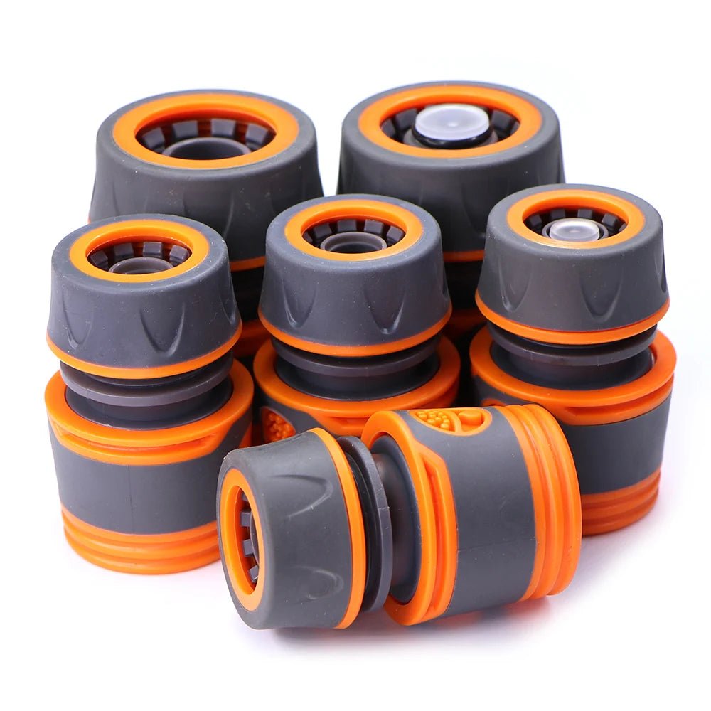 2PCS 1/2" 3/4" Garden Hose Adapter with 16mm Quick Connector Stop Water Coupler Joints Irrigation Tube Connect Repair Extender - Smoothy Home