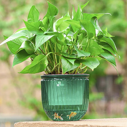 2Pcs Flowerpot Self Absorbing Water Hanging Planter Thickened Premium Planter Hydroponic Soil Cultivation Lazy Flower Pot Garden - Smoothy Home