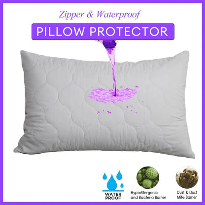 2pcs Noiseless Zipper Pillow Protectors - Smoothy Home