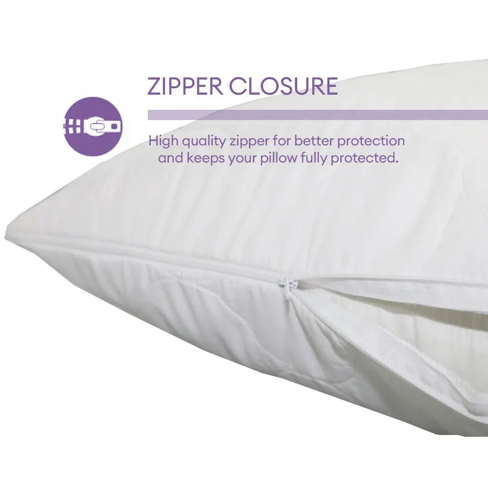 2pcs Noiseless Zipper Pillow Protectors - Smoothy Home