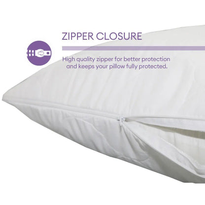 2pcs Noiseless Zipper Pillow Protectors - Smoothy Home