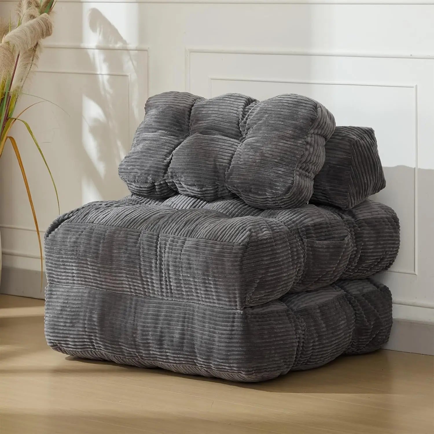 3-in-1 34" Folding Sofa Bed with Pillow Boneless Matress with Back Support Comfy Portable Convertible Sleeper Chair Floor Sofa - Smoothy Home