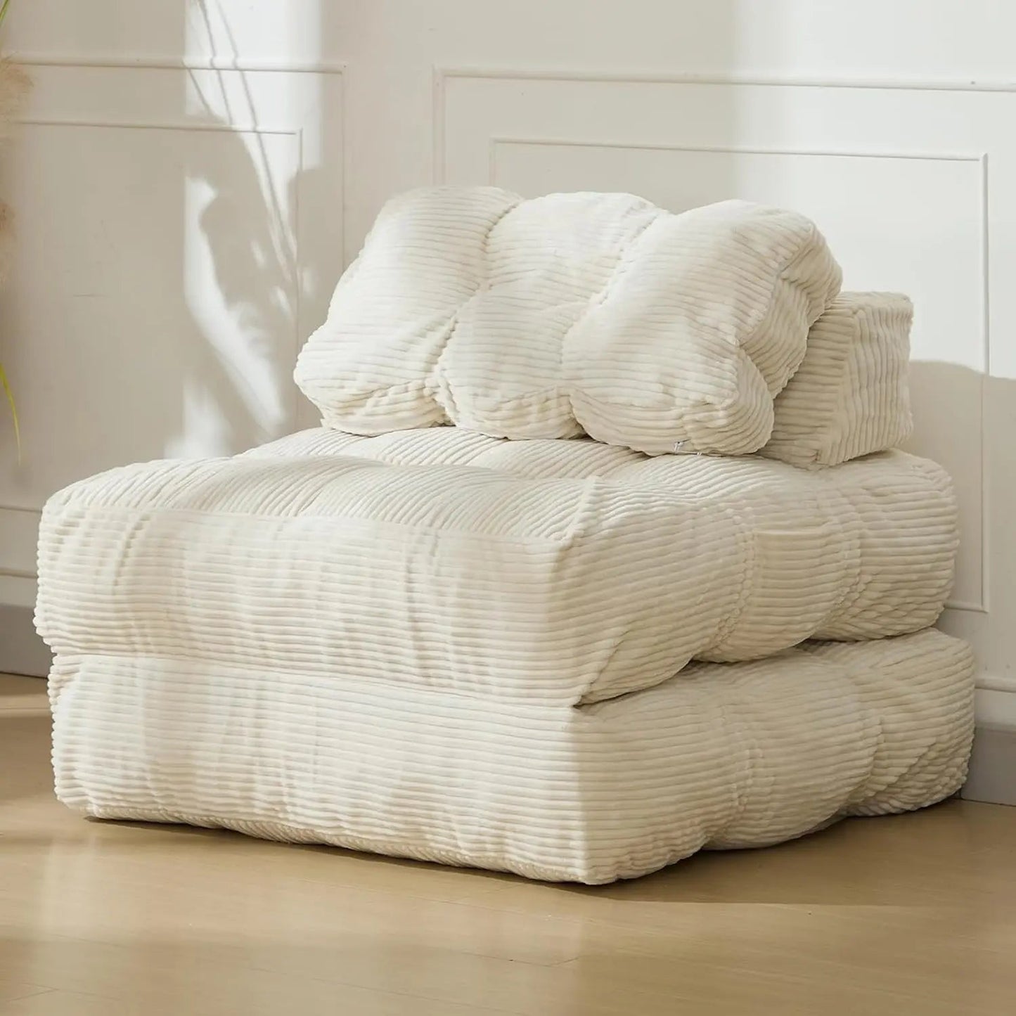 3-in-1 34" Folding Sofa Bed with Pillow Boneless Matress with Back Support Comfy Portable Convertible Sleeper Chair Floor Sofa - Smoothy Home