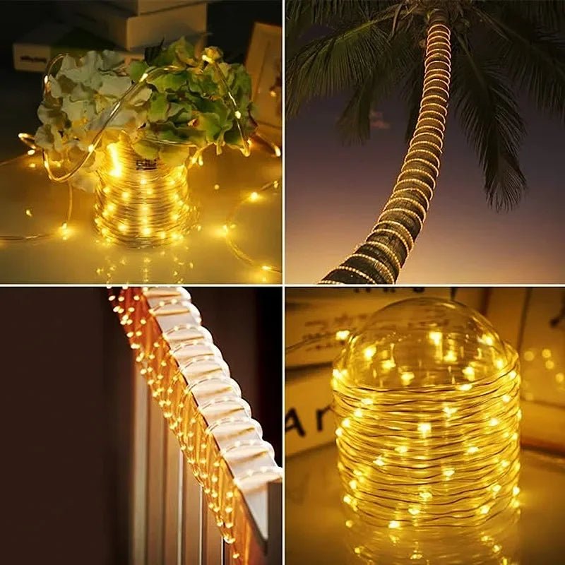 300LED Solar Rope Strip Light Outdoor Waterproof Fairy Light Strings Christmas Decor for Garden Lawn Tree Yard Fence Pathway - Smoothy Home