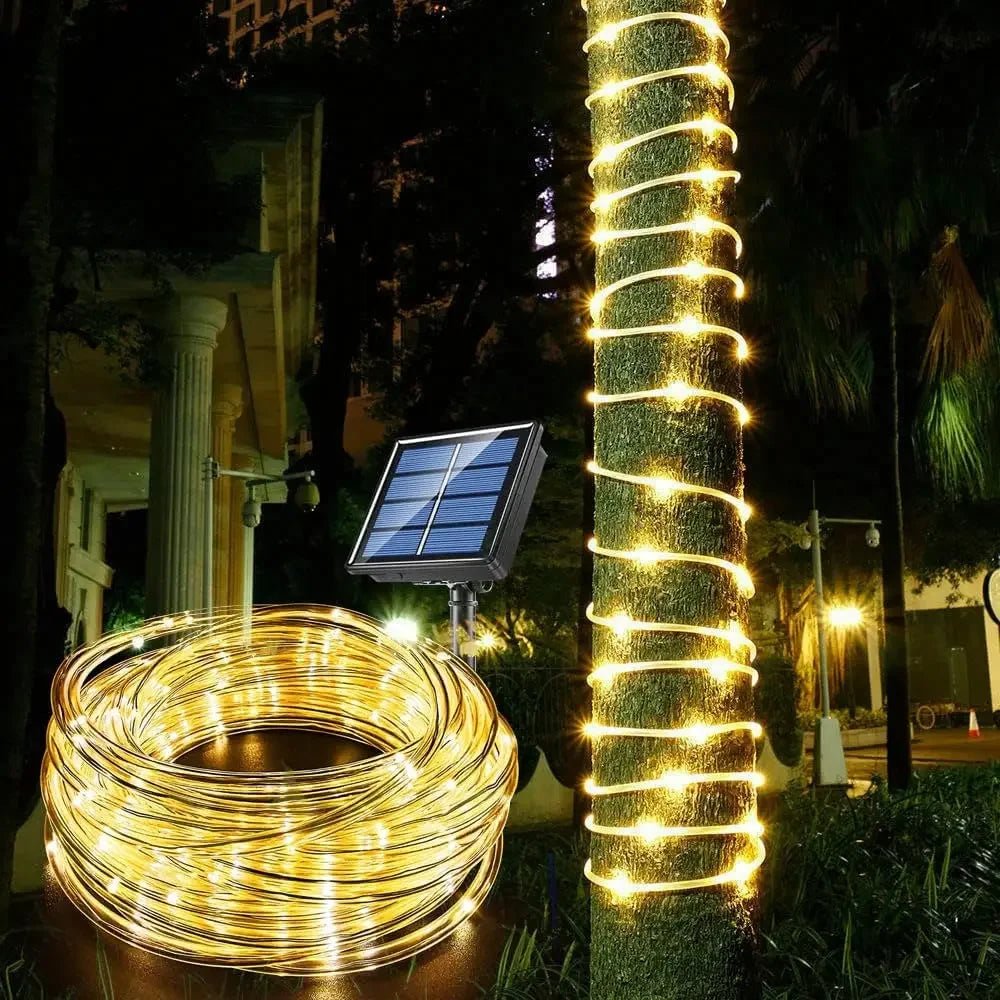300LED Solar Rope Strip Light Outdoor Waterproof Fairy Light Strings Christmas Decor for Garden Lawn Tree Yard Fence Pathway - Smoothy Home