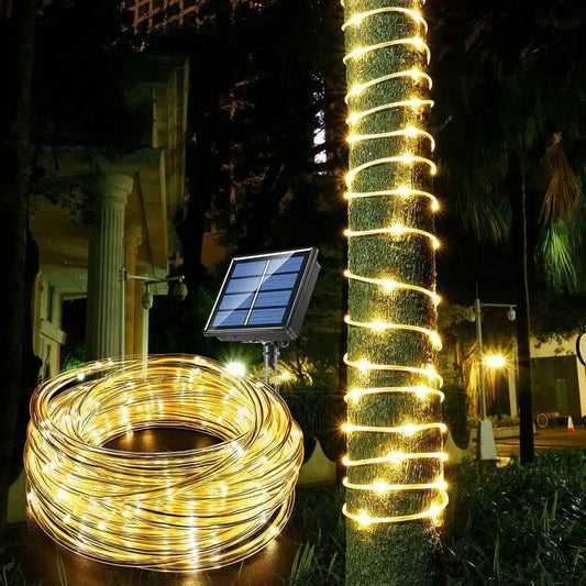 300LED Solar Rope Strip Light Outdoor Waterproof Fairy Light Strings Christmas Decor for Garden Lawn Tree Yard Fence Pathway - Smoothy Home