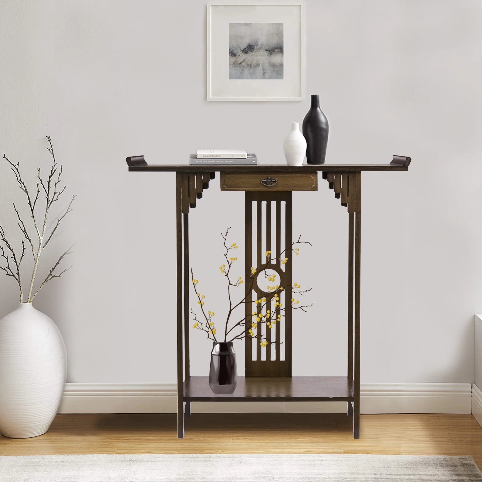 32" Console Table Rustic Sofa Table Accent Entryway Table for Living Room,Hallway Entrance - Smoothy Home