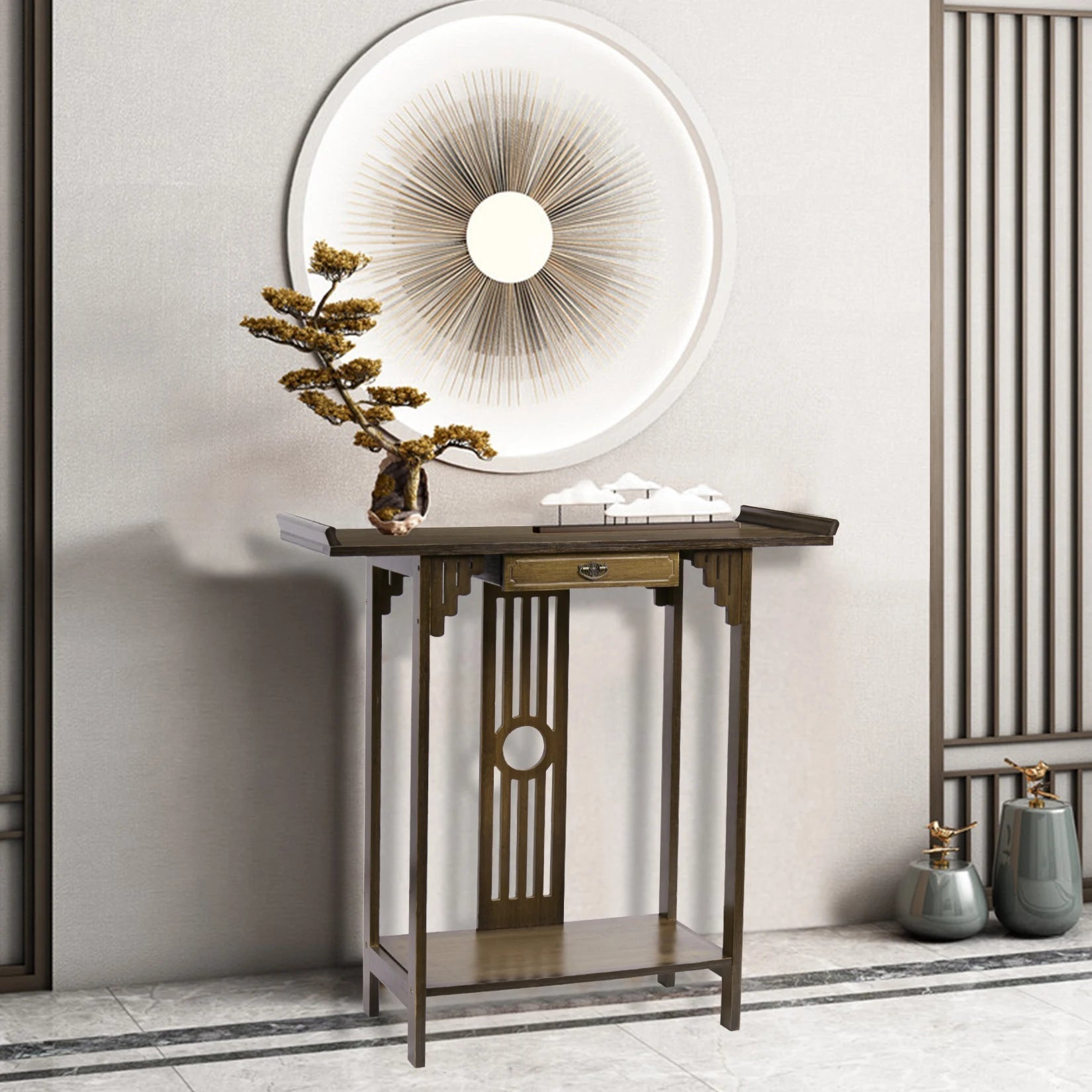 32" Console Table Rustic Sofa Table Accent Entryway Table for Living Room,Hallway Entrance - Smoothy Home