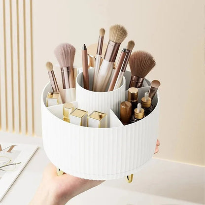 360 Degree Rotating Makeup Brush Organizer Cosmetic Brush Holder Desktop Storage Box Pen Pencil Container Organizer - Smoothy Home