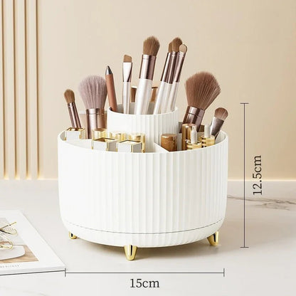 360 Degree Rotating Makeup Brush Organizer Cosmetic Brush Holder Desktop Storage Box Pen Pencil Container Organizer - Smoothy Home
