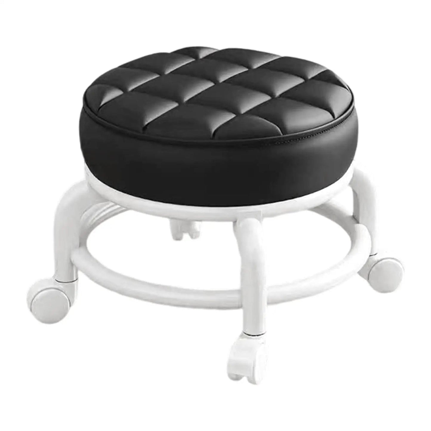 360° Rotating Low Roller Seat Stool Kids Women Heavy Duty Pulley Wheels Stool for Living Room Barber Shop Garage Home Salons - Smoothy Home