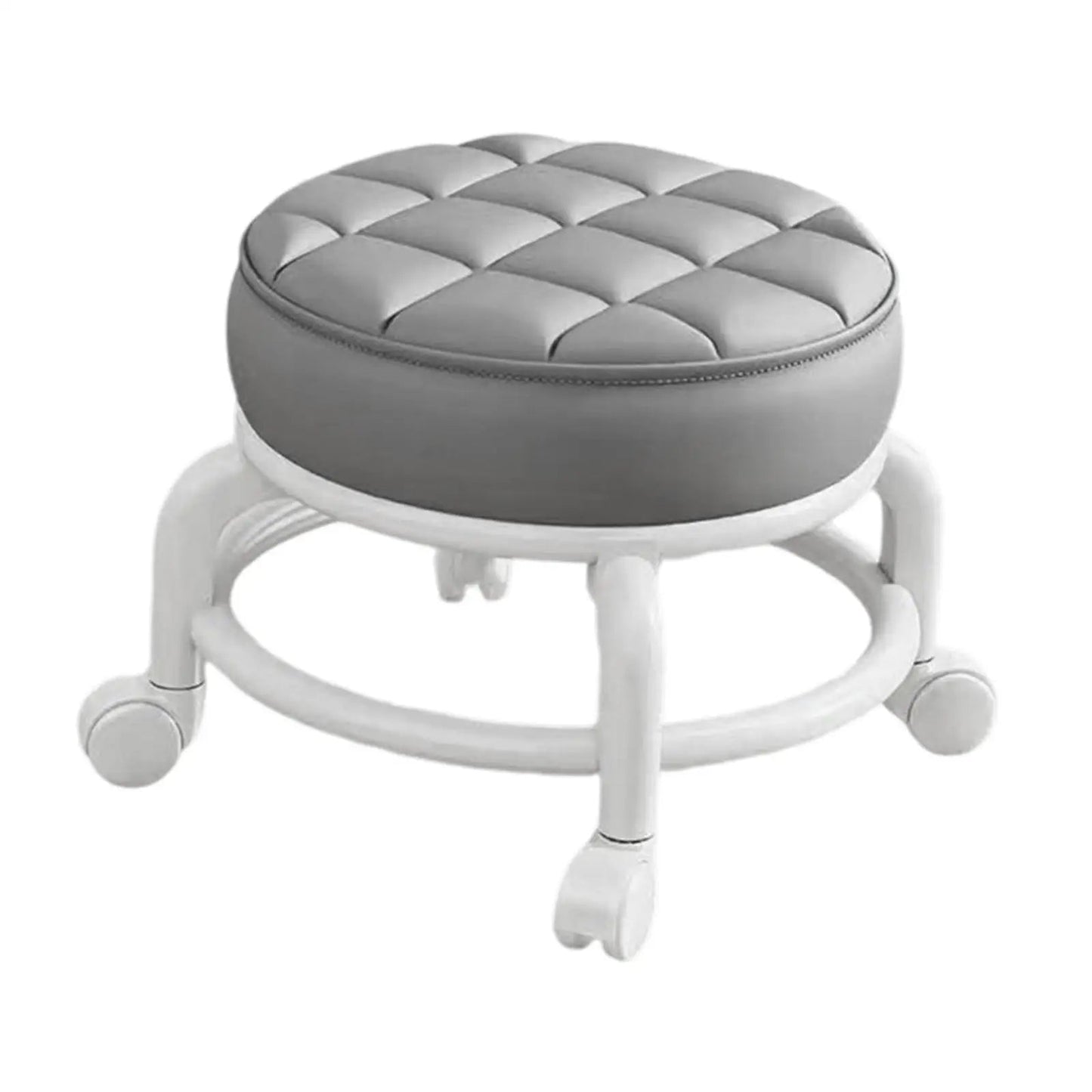 360° Rotating Low Roller Seat Stool Kids Women Heavy Duty Pulley Wheels Stool for Living Room Barber Shop Garage Home Salons - Smoothy Home