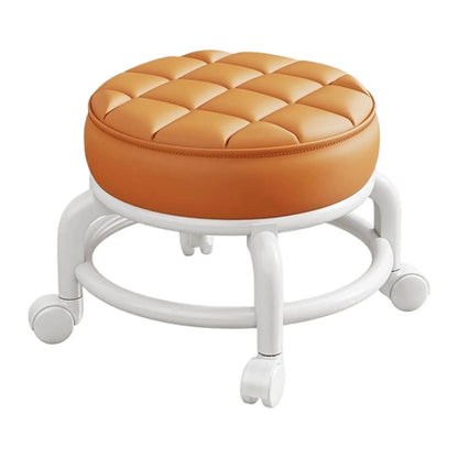 360° Rotating Low Roller Seat Stool Kids Women Heavy Duty Pulley Wheels Stool for Living Room Barber Shop Garage Home Salons - Smoothy Home