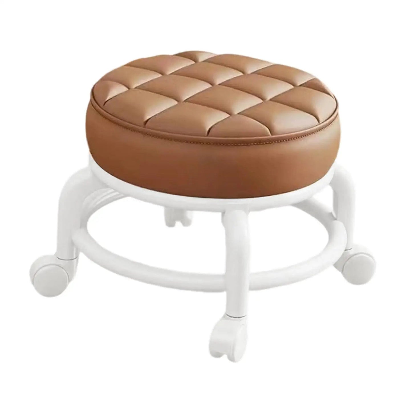 360° Rotating Low Roller Seat Stool Kids Women Heavy Duty Pulley Wheels Stool for Living Room Barber Shop Garage Home Salons - Smoothy Home