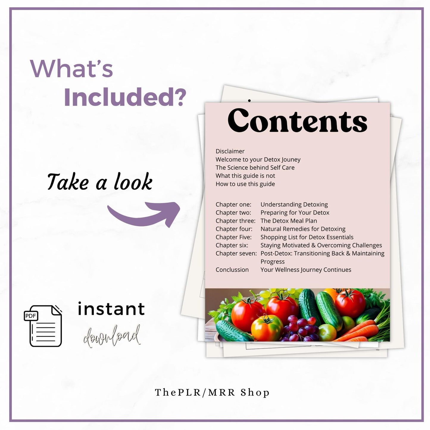 The Ultimate Detox Guide | Step-by-Step Natural Detox with Meal Plan + Free Self Care Planner | PLR/MRR Rights