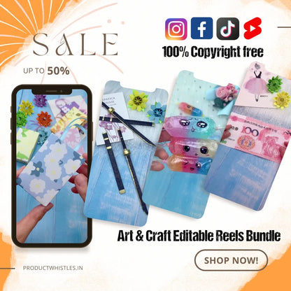 9000+ Viral Art & Craft Reels Bundle | Ready-to-Use DIY Content + Canva Posts | PLR & MRR Rights | Instant Download