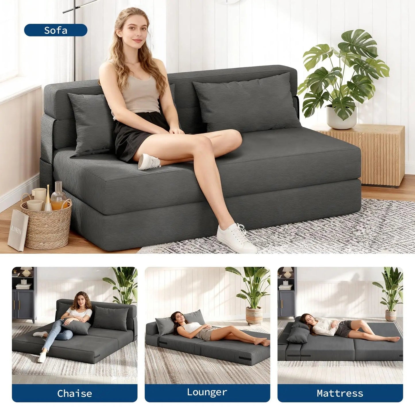 4-in-1 Folding Sofa Bed - Smoothy Home