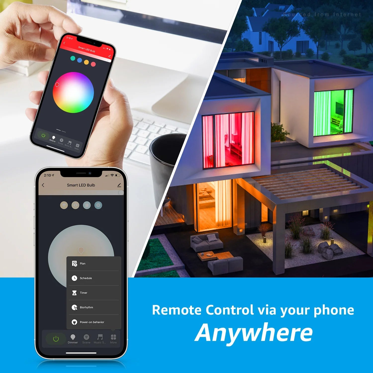 4 Pack Smart WiFi LED A19 Bulb, RGBCW Color Changing, Compatible with Alexa & Google Home & Echo Assistant - Smoothy Home