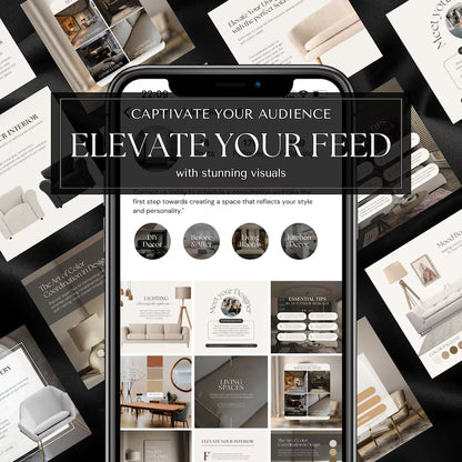 Interior Design Moodboard Templates | Canva Editable Posts | Modern Home Decor & Design Inspiration Bundle