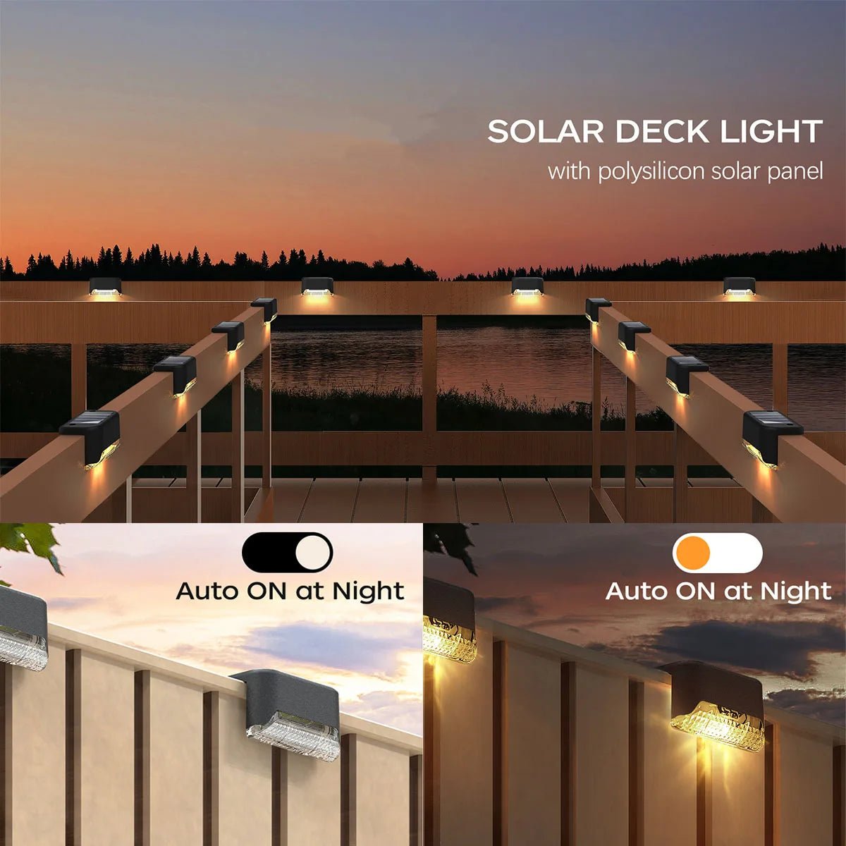 4/12 Pack Deck Lights Solar Powered, Solar Step Lights Outdoor Waterproof Led, Step Lights Solar Powered Used For Deck Stairs - Smoothy Home