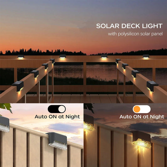 4/12 Pack Deck Lights Solar Powered, Solar Step Lights Outdoor Waterproof Led, Step Lights Solar Powered Used For Deck Stairs - Smoothy Home