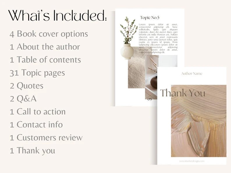 45 Page Interior Design E-Book Template | Canva Editable | Lead Magnet & Digital Product Template for Designers - Smoothy Home
