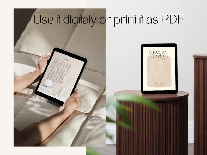 45 Page Interior Design E-Book Template | Canva Editable | Lead Magnet & Digital Product Template for Designers - Smoothy Home