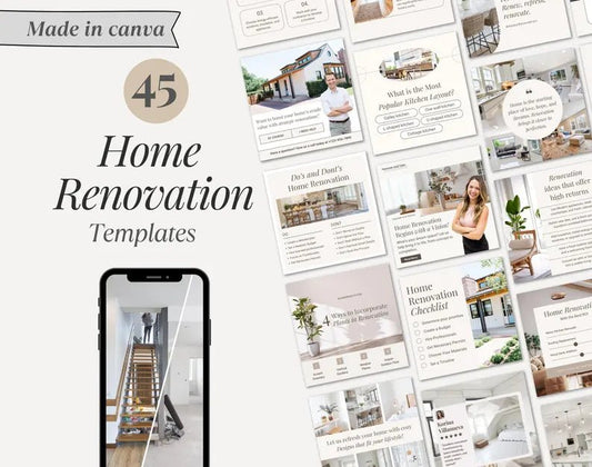 45 Premium Home renovation Canva templates - Smoothy Home