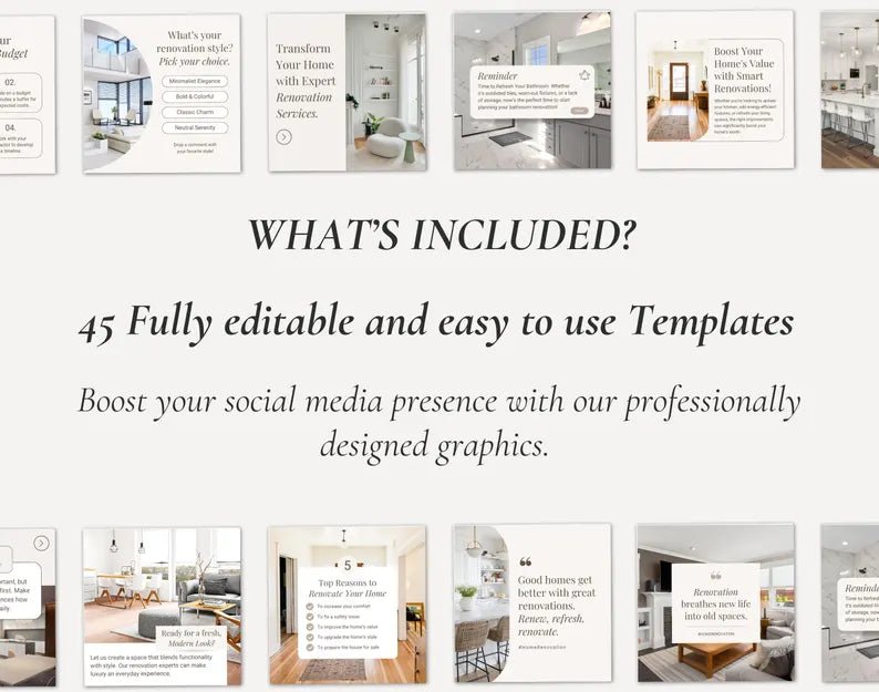 45 Premium Home renovation Canva templates - Smoothy Home