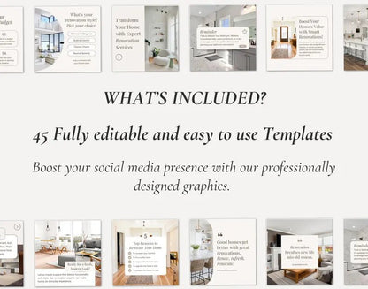 45 Premium Home renovation Canva templates - Smoothy Home