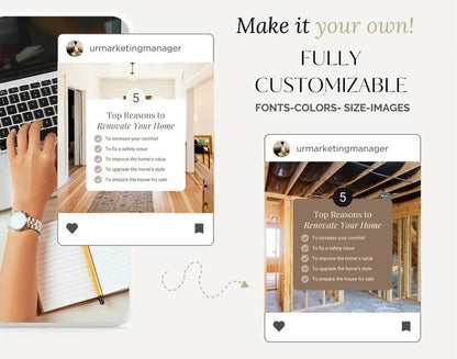 45 Premium Home renovation Canva templates - Smoothy Home