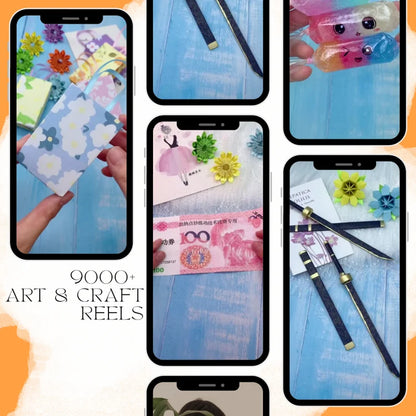 9000+ Viral Art & Craft Reels Bundle | Ready-to-Use DIY Content + Canva Posts | PLR & MRR Rights | Instant Download
