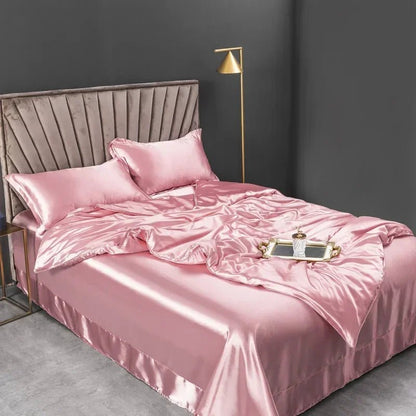 4pcs Luxury Silk Bedding Set - Smoothy Home