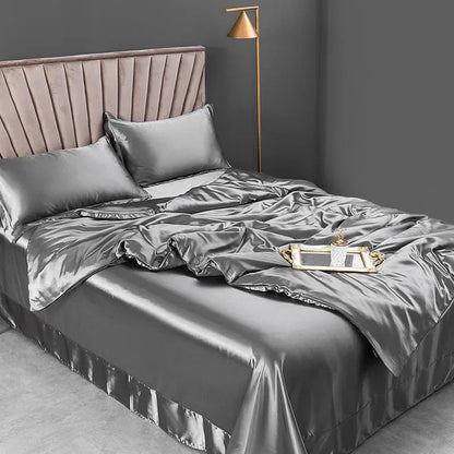 4pcs Luxury Silk Bedding Set - Smoothy Home