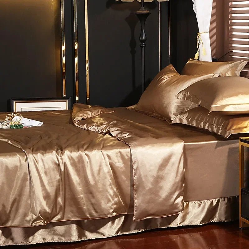 4pcs Luxury Silk Bedding Set - Smoothy Home