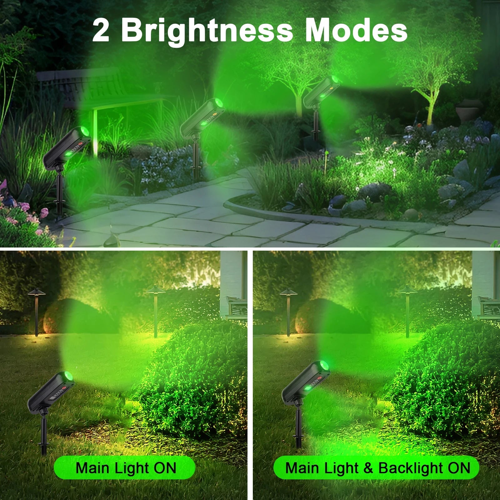 4PCS Solar LED Light Outdoor Solar Wall Light IP65 Green Garden Light Solar Spotlights Solar Uplights for Trees Pathway Yard - Smoothy Home